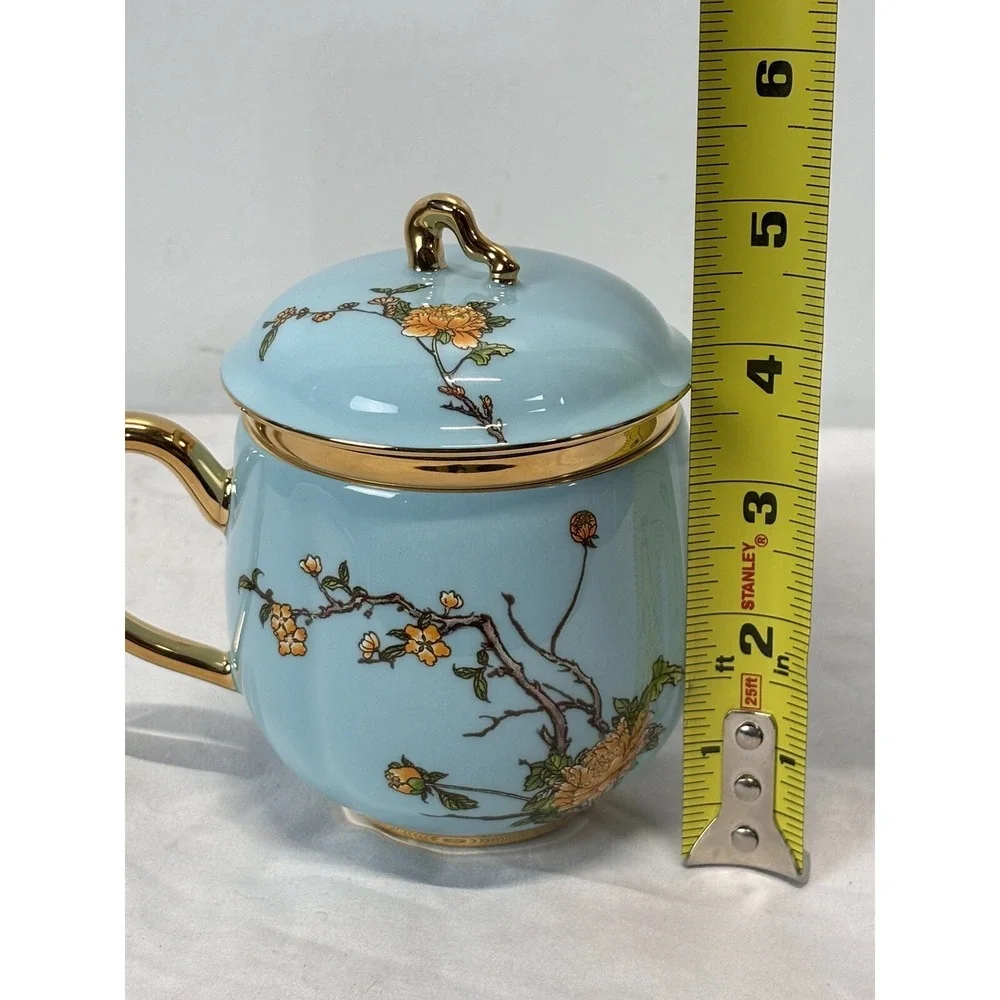 Lady Turquioa Bowlset from Banquet of G20 Summit 2016 4 Pc Tea Set Saucer Lid